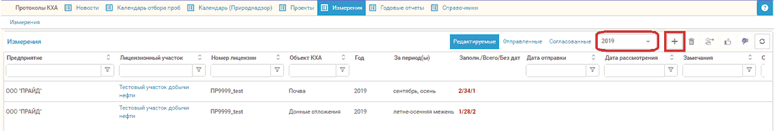 Создание нового отчета об измерениях